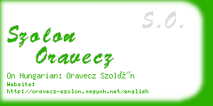 szolon oravecz business card
